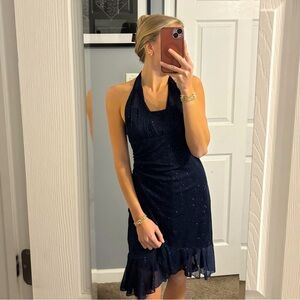 Taboo Y2K 2000’s Navy Blue Sparkly Dress